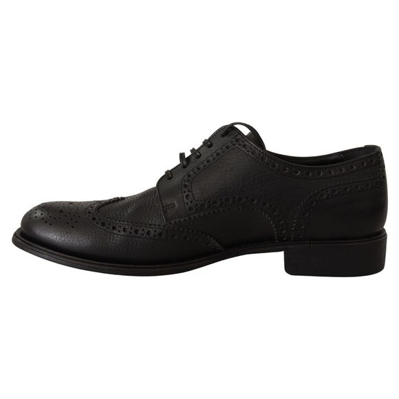 Dolce & Gabbana Black Leather Oxford Wingtip Formal Dress Men\'s Shoes